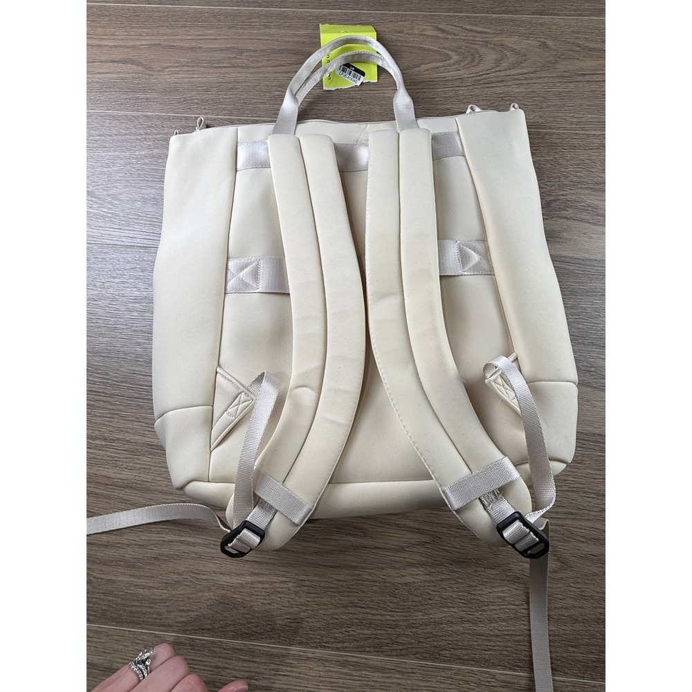 All in Motion Neoprene Tote Backpack Cream Off White Laptop Sleeve Athletic NWT - Picture 7 of 11
